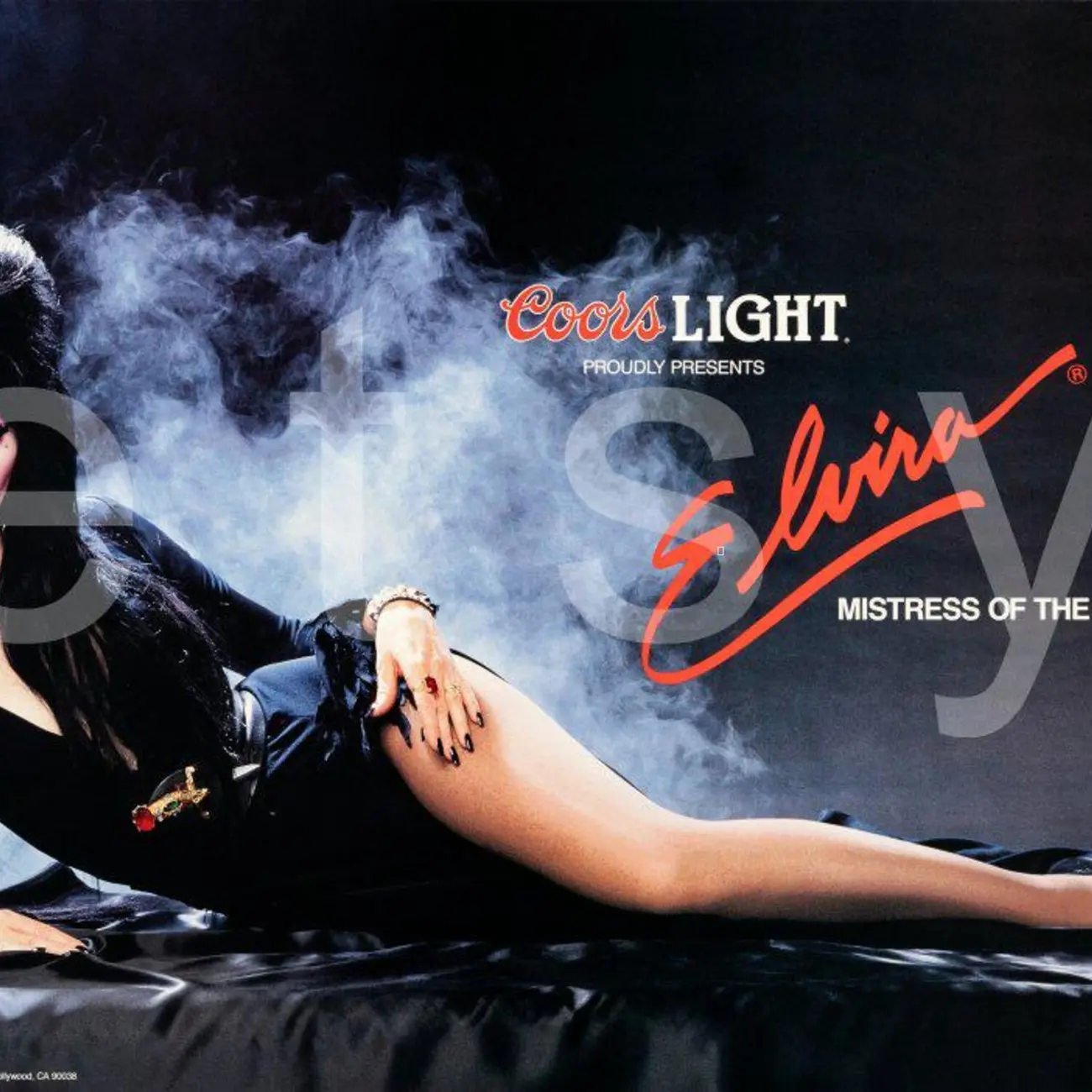 COORS LlGHT / ELVIRA 1987 Commercial Poster Reprint - Clean Clear Image Advertising Beer Poster zz216