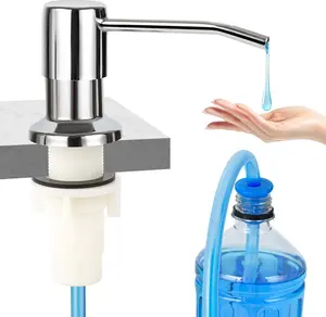 Soap Dispenser for Kitchen Sink Brushed Nickel Stainless Steel Countertop Dish Soap Dispenser Pump with 47" Extension Tube Kit