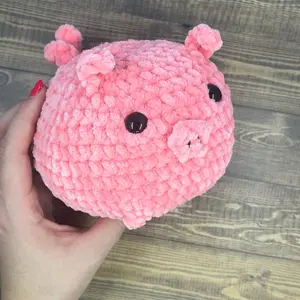 Crochet Pig Plushie - Handmade Stuffed Toy for Kids