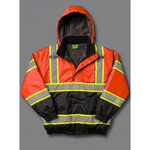 Hi-Vis Neon Sherpa Lined Jacket With Reflector Tapes