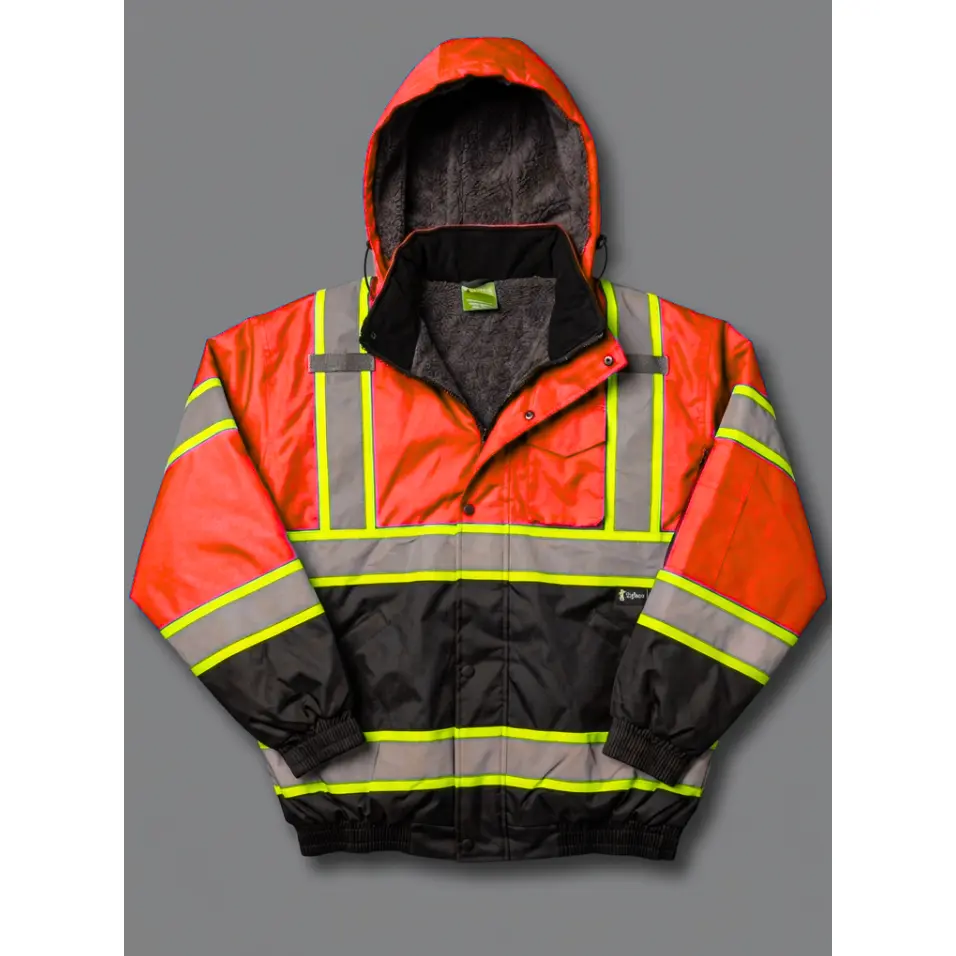 Hi-Vis Neon Sherpa Lined Jacket With Reflector Tapes