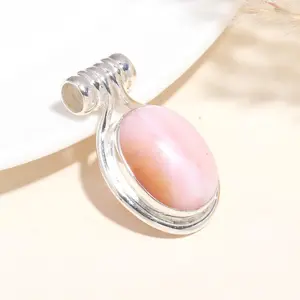 925 Sterling Silver Pink Conch Shell Pendant