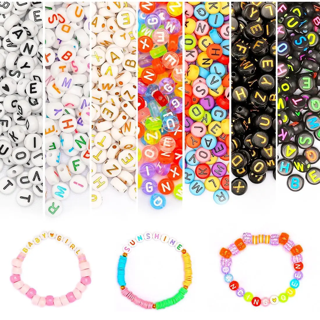 1400pcs Acrylic Letter Beads Set, Diy Mix Beads, 28-Grid Alphabet Charm Bracelet Accessories, DIY Beading Accessories, DIY Jewelry Making Supplies, Craft Kit