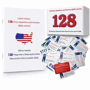 US Citizenship Flash Cards 2026-128 Civics Test Flash Cards Bilingual Spanish English Booklet Combo Set (Questions & Answers), Preguntas para la ciudadania 2026, Naturalization Study Guide