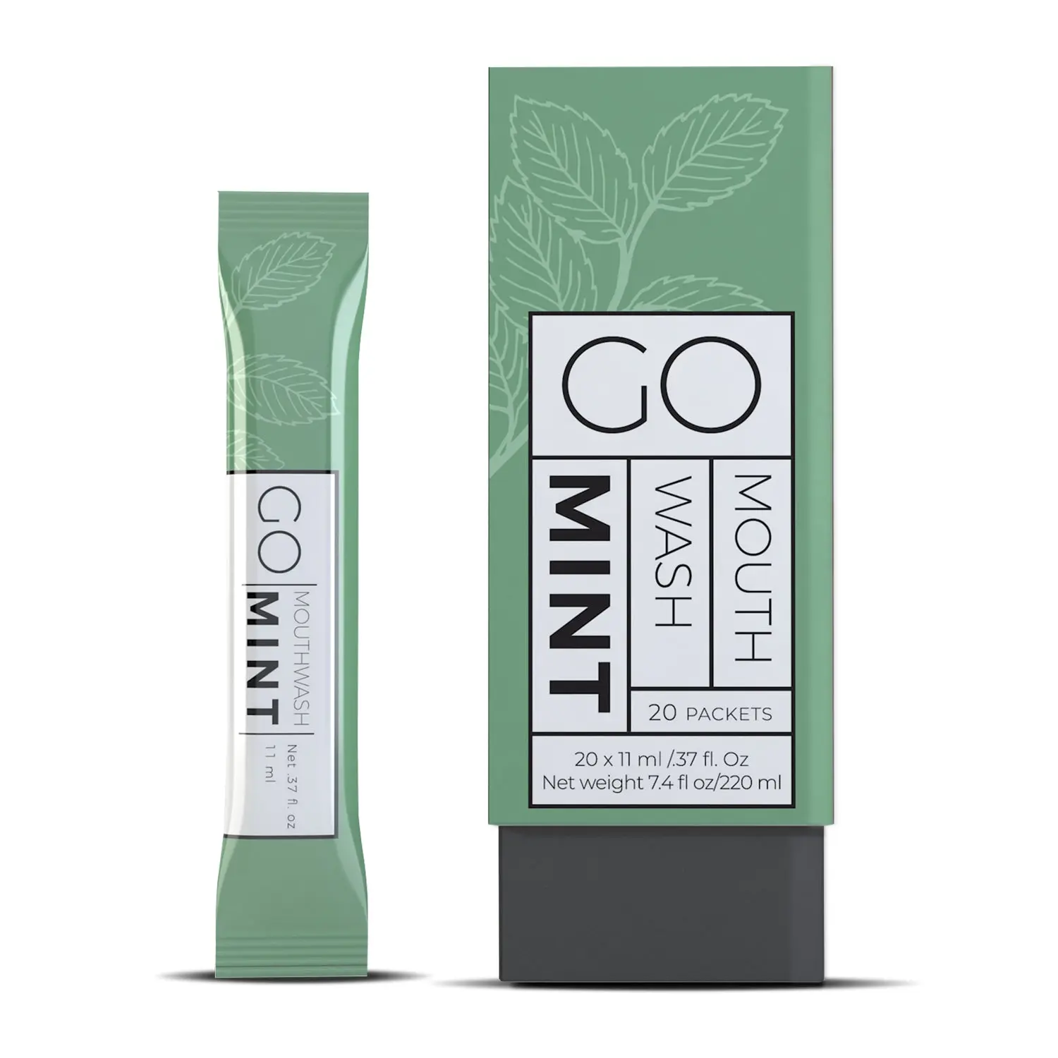 GO Mouthwash Smooth Mint 20pc - Best Travel Mouthwash Packets and Guest Room Bathroom Essentials. Alcohol and Sugar-Free Liquid Mouthwash for Fresh Breath and Oral Care Hygiene