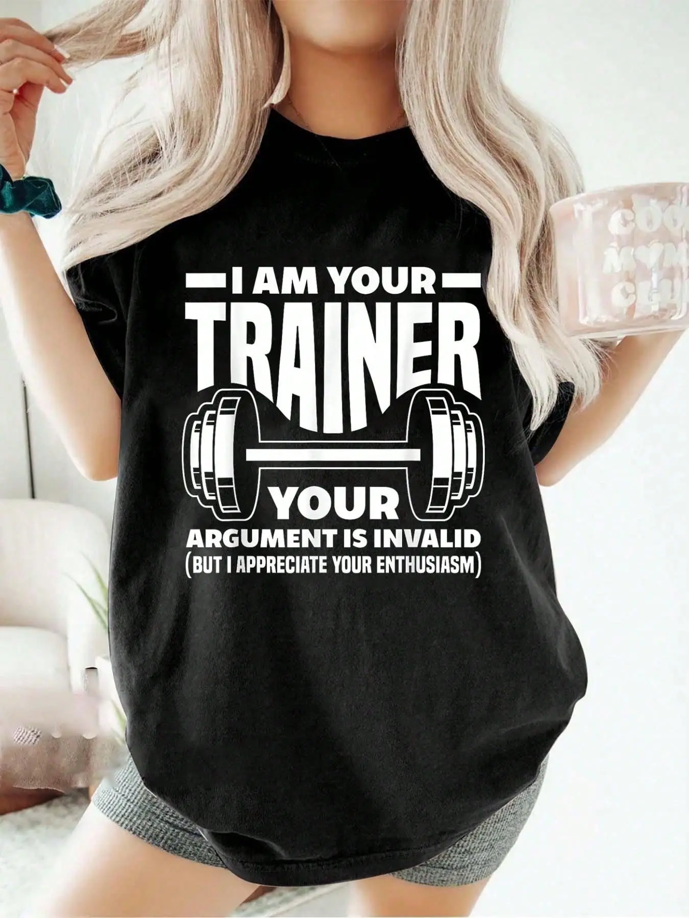 100% pure cotton Funny I Am Your Trainer Gym Personal Trainer T-Shirt printed t-shirts for women