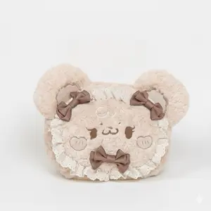 Cute Bear Plush Bag with Bows Lolita Bag - Soft Plush Material, Ideal for Girls