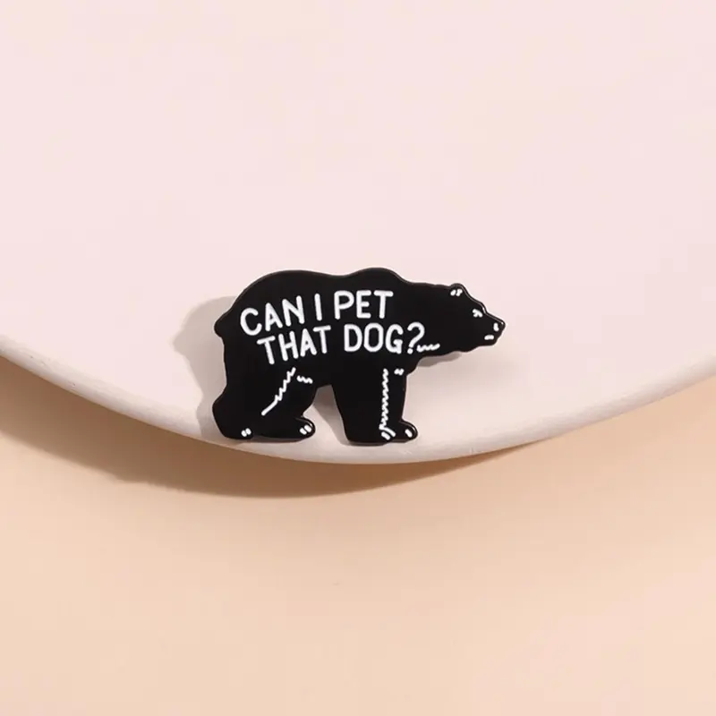 Creative Cartoon Bear Design Brooch Clip, Cute Letter Pattern Enamel Lapel Pin for Backpacks, Jeans, Scarves, Hats Decoration, Fashion Accessories for Men & Women, Durable Metal Pins, Alloy Brooch Pin
