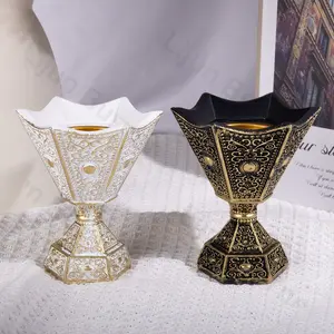 Mini Hexagon Carved Resin Incense Burner, Vintage Arabic Style Decorative Ornament, Home Aromatherapy Decoration