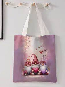 Christmas Goblin Print Casual Storage Bag in Night Scene, Fashionable and Trendy, Perfect for Daily Shopping and Valentine's Day