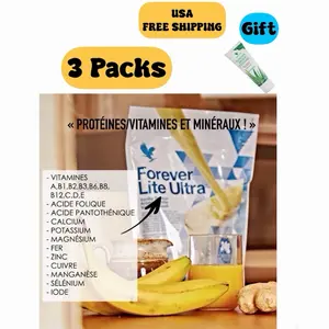 3 Forever Living Ultra Vanilla Protein Shake 13.2 oz - 17g Protein per Serving - Naturally Flavored with Aminotain