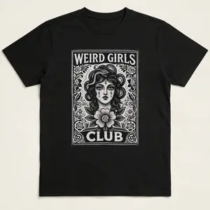 Menswear Short-Sleeve Graphic T-Shirt - Emotionally Unavailable Club Vintage Portrait Graphic, Grunge Alt Style, Seamless Round Neck, Soft Casual Cotton Fabric Top, All-Season Solid, Shortsleeve