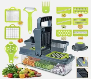 15-in-1 Vegetable Chopper & Mandoline Slicer – Multifunction Food Dicer, Cutter, Grater with Container and Drain Basket