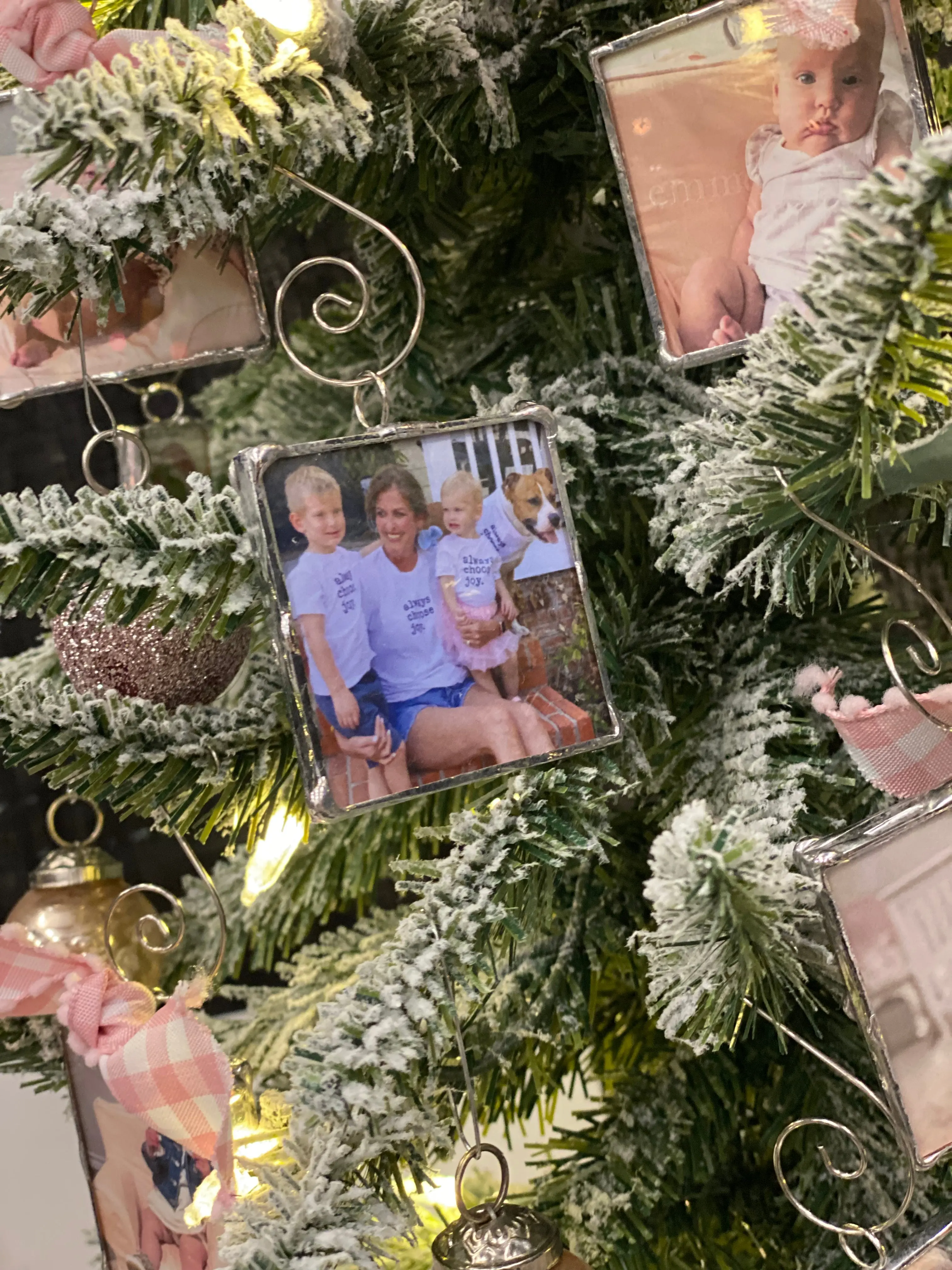 Custom Photo Keepsake Ornament – Handcrafted Double-Sided Glass Charm with Personalized Message