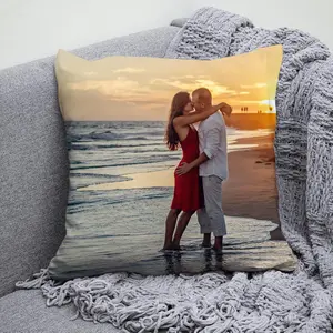 Custom Pillow, Personalized Customized Photo Pillow, Double Side Optional Pillow Insert, for Christmas, Thanksgiving, Valentine’s Day, Halloween, Housewarming - Couple Memorial Gift (20×20"/50×50cm)