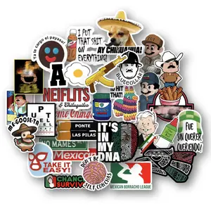 30PCS Funny Mexican Stickers, Spanish Humor Vinyl Decals, Waterproof Cartoon Meme Sticker Pack for Laptop, Water Bottle, Hard Hat, Toolbox, Phone, Skateboard and Car Bumper
