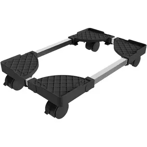 Adjustable Mobile Computer Tower Stand, Fits Most PC Tower, Desktop CPU Holder with 4 Rolling Caster Wheels, PC Floor Cart Riser Gaming Desk Accessories