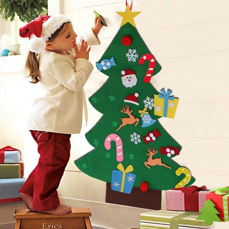 Felt Artificial Christmas Tree Set - Christmas Decorations 2025 with 26 Detachable Ornaments & LED Lights | DIY Wall Hanging Kit for Kids, Home Party Gift Felt Artificial Christmas Tree Set - Christmas Decorations 2025 with 26 Detachable Ornaments & LED Lights | DIY Wall Hanging Kit for Kids, Home Party Gift