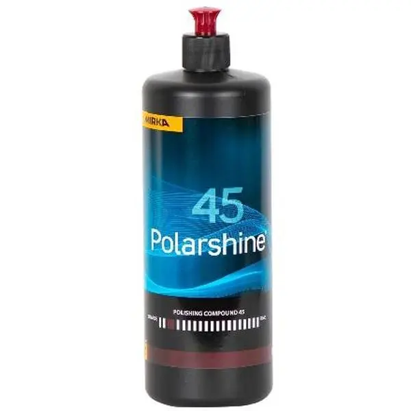 Mirka Polarshine 45 Cut & Polish Compound - Automotive Paint Care Production Solution, Coarse Fast-Cutting, Deep Polishing, High-Gloss Finish for Hard Surfaces (Multi-Size: 250ml, 1l, 2.8l) with Twisted Wool Pad Compatibility