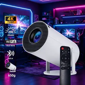Mini Portable Bluetooth 5.4 WiFi Pico Projector, 720P LED Full HD Display, 290 ANSI Lumens, Android OS, Auto Keystone, 180° Rotatable, 130" Screen, Dual-Source Tabletop Design, Built-In Speaker, Remote Control, for Bedroom, Home Cinema, Projector For Bedr