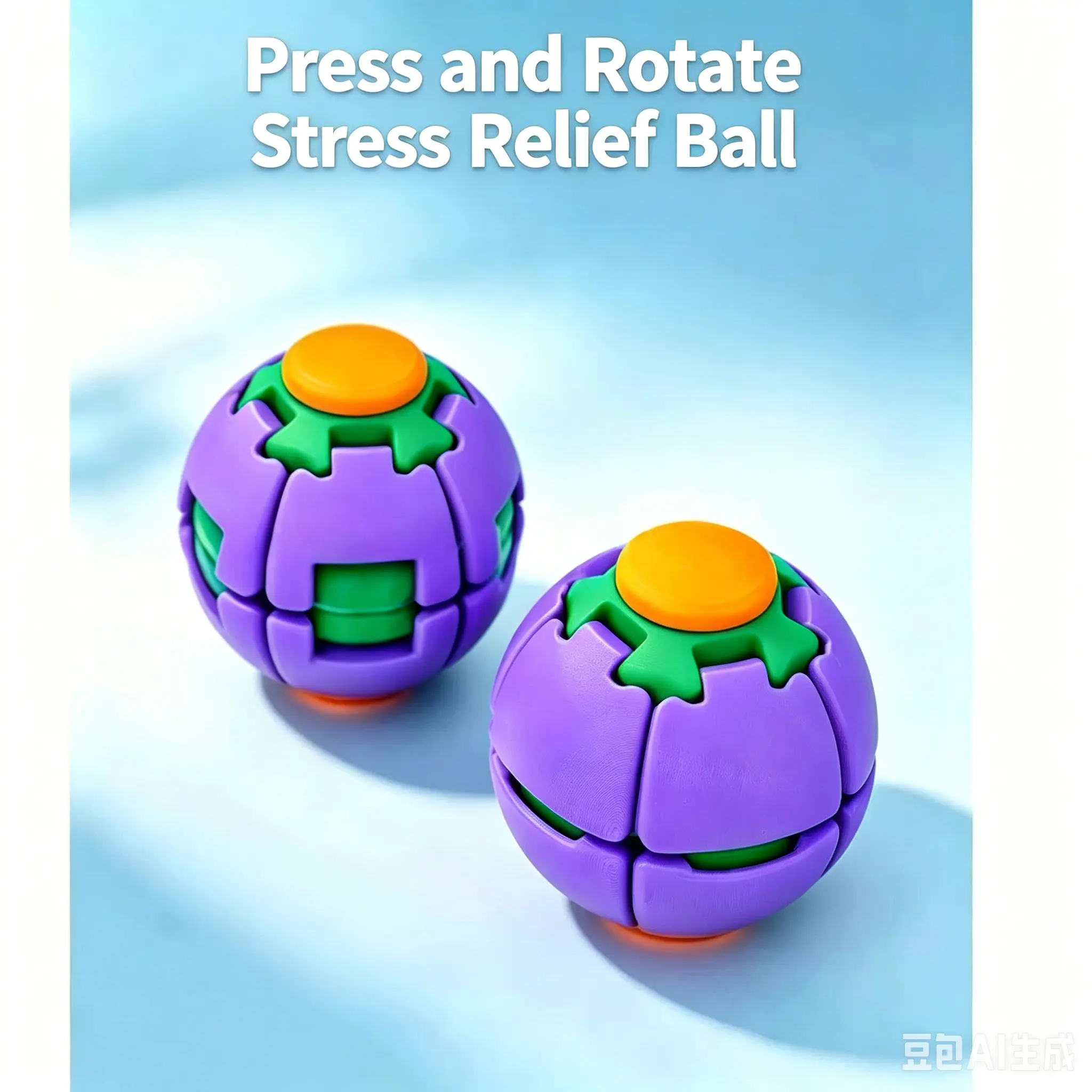 Press-and-rotate stress-relief toy, portable fingertip spinner, desktop ball sohochic