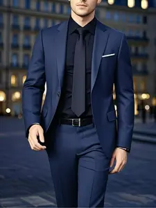 Tongtongbang Selection 2pcs Classic Suit Set - Men'S Formal Wear, Business Attire Clothes - Comfortable Fit, Stylish Jacket and Pants Combination, Suitable for Weddings, Parties, Formal Events, Business Meetings, Solid Color, Blazer Suit