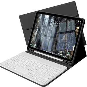 Case Compatible with for iPad 11th Gen 2025 A16, 10th Gen 2022, iPad Air 11-inch 7th-6th/5th-4th Gen 10.9-inch & 7th-9th Gen, Magnetic Bluetooth Keyboard, Soft TPU Back & Pen Storage Tablet Casing Covers Computer