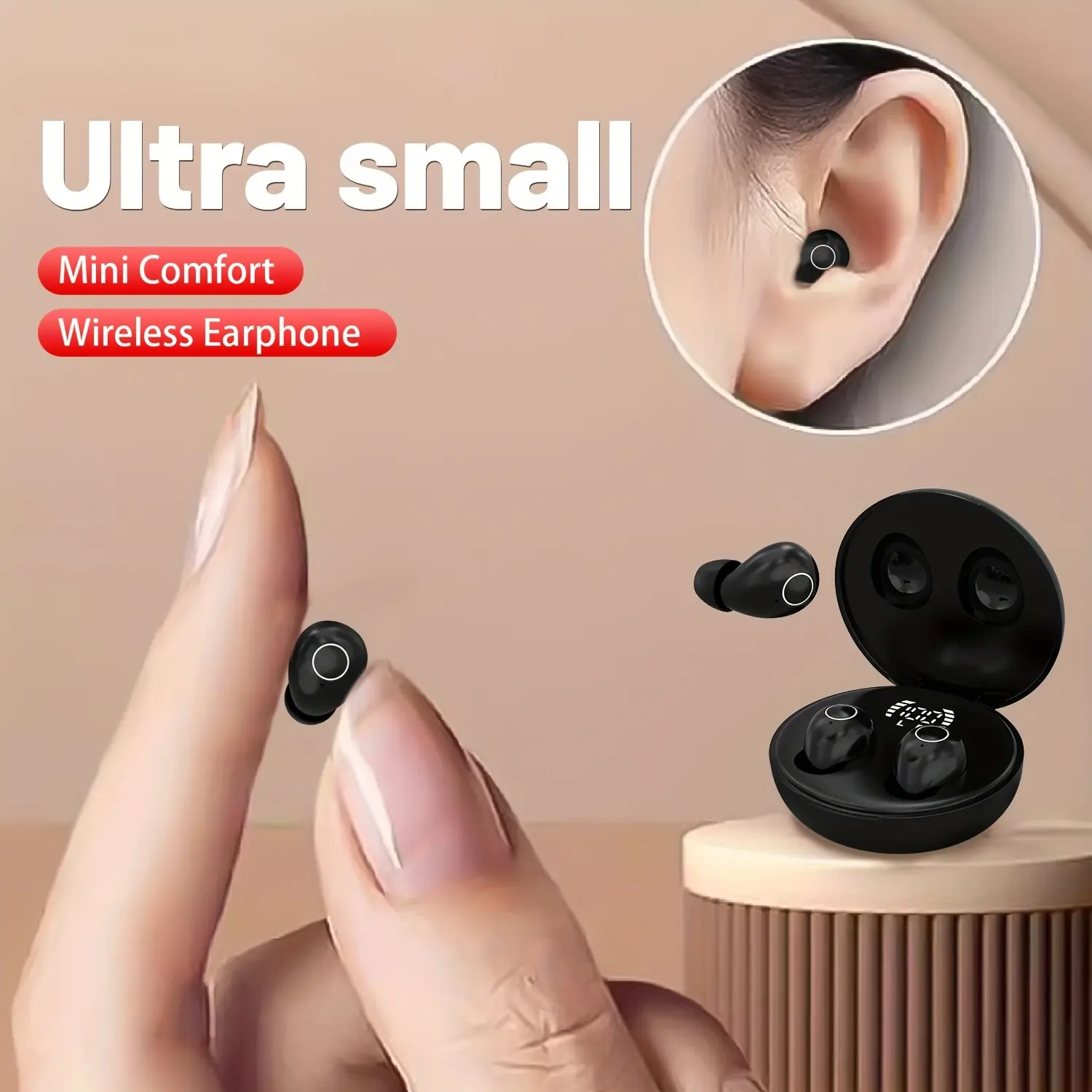 New ultra-thin and ultra small sleep earphones with invisible dual ear high-definition HIFI sound effect, 18D deep bass running, listening to music, universal birthday gift for boys and girls Audio Wireless