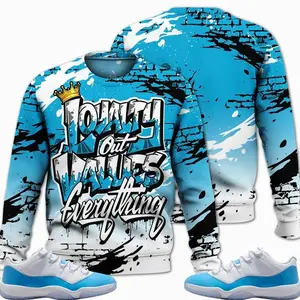 11 Low University Blue Outfits, Low University Blue 11s Sweatshirt, Values Of Loyalty Drip Streetwear Unisex Sneaker Matching Shirts