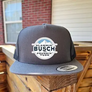Slammin’ Busch and Poundin’ Tush Trucker Hat|     Funny Beer Lover Design|     Country Boy Humor