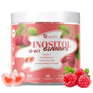 Migcopat Inositol Multivitamin Gummies 18-in-1 Formula with Myo-Inositol,D-Chiral Inositol,40:1 Ratio, Omega-3, Magnesium,Folate Raspberry Flavor Sugar-Free 90 Count Healthcare Dietary Supplement Fitness Edible