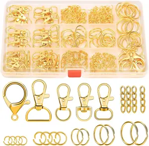 300 count  Making Kit,  Craft Supplies Including Key Chain Clips, Lanyard Snap Hooks, Key Rings and Jump Rings for Key Chain Making, Purse Making, Lanyard Making