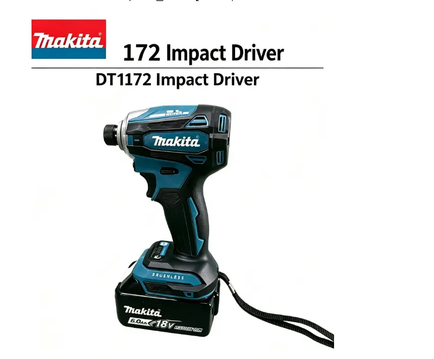 Makita DTD172 18V-LXT Brushless Cordless Impact Driver - 1/4-Inch Hex Chuck, 180-Nm Peak Torque, 8 Speed Settings, Slim Compact Head, Anti-Wobble Bit Holder, Built-In LED Lamp, Removable Metal Belt Clip electric fastening renovation bucket durable shock