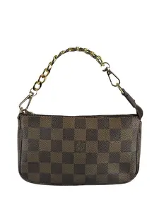 Pre-owned na Mini Bags Louis Vuitton Damier Ebene Mini Pochette (Replacement Chain)