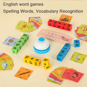 Stem Educational Word Race Cube Game, Word Formation, Includes 20 Letter Blocks & 70 Cards, Interactive Pre-School Activity, Safe Durable Material