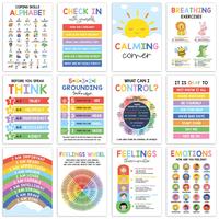 12 colorful calming posters (10x14 inches)