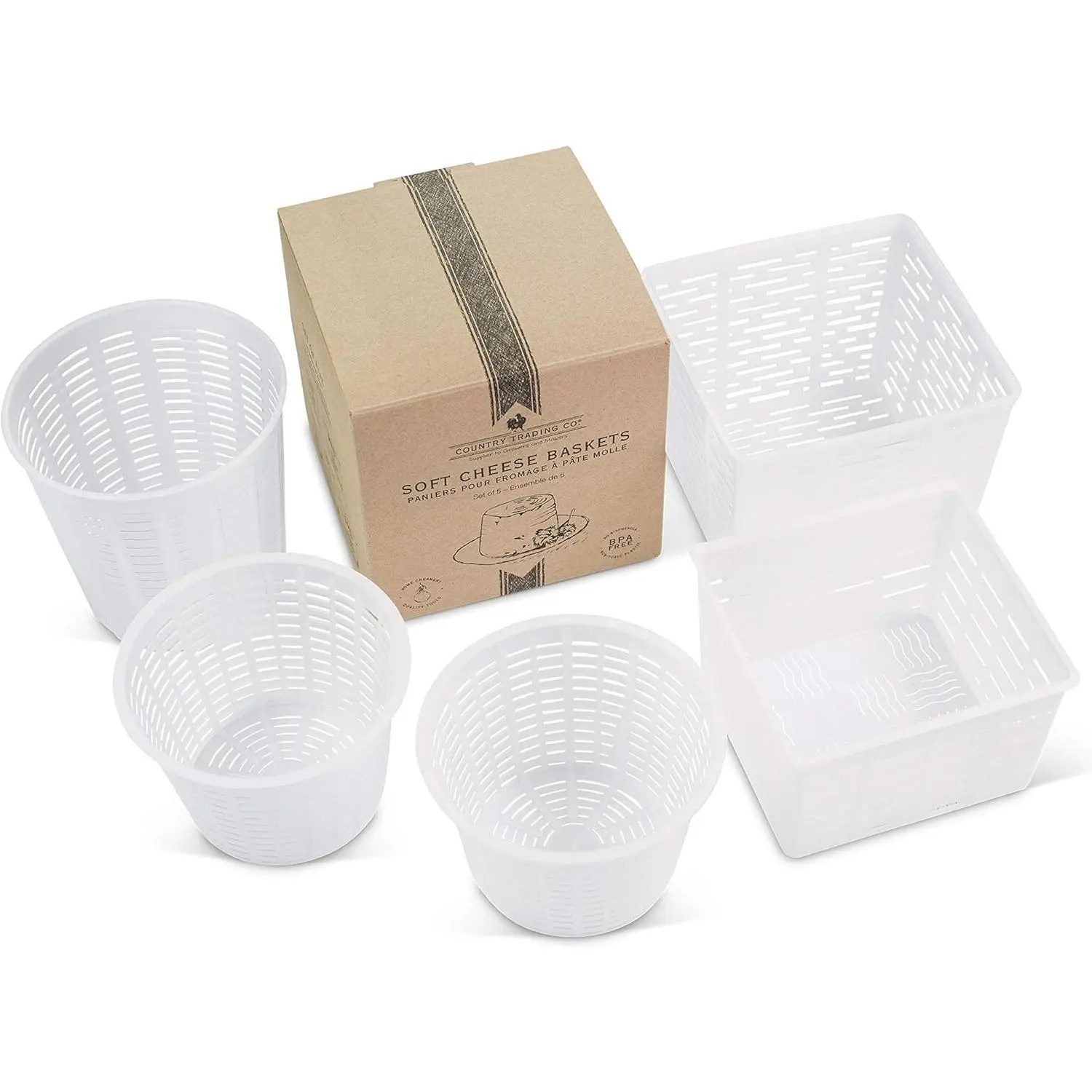 Cheesemaking Molds - Ricotta Cheese Draining Baskets for Home Cheese making Made in Italy