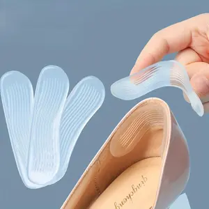 Transparent Self-Adhesive Heel Pads, Thick Anti-Slip Wear Resistant Toe Protectors, Elastic Insoles for High Heels/low Top Shoes, Clear, Silicone Toe Pads