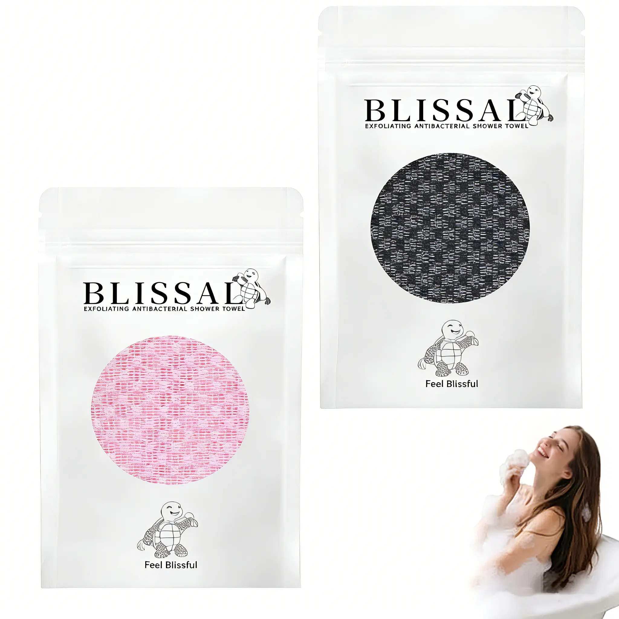 Exfoliating Shower Towel, 2-in-1 Exfoliating Towel, Premium Scrub Wash Cloth for Body Face, exfoliating Towels-Body Scrubber with 2 Sides for All Skin Types Bath