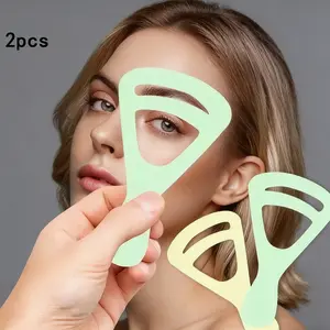 2pcs Eyebrow Shaping Stencil Kit, Reusable Brow Mapping Tool for Beginners, Quick & Easy Makeup Helper, Time-Saving Beauty Accessory
