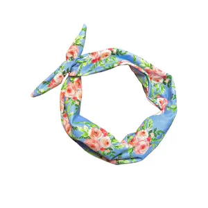 Tie Headband - Periwinkle Rose