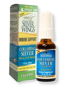 Natural Path Silver Wings 150ppm colloidal silver & organic olive leaf immune support supplement