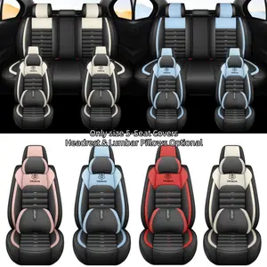 5 Seat Universal Car Seat Covers, New PU Leather, Scratch-Resistant and Stain-Proof, Suitable for All Seasons, Fits Most 5-Seater Cars