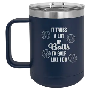 Personalized Lots of Balls 15 oz Mug - Navy