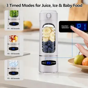 【DealsForYouDays】20OZ Lightweight Cordless Handheld Juice Blender for Kitchen Supplies, USB-Rechargeable Battery-Powered Portable Home Juicer with LED Display, 22000 RPM Multi-Gear Ice Crush, BPA-Free Self-Cleaning for Smoothies Party Gift