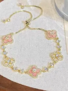 Vintage Gold Plated Lucky Four-Leaf Clover Bracelet for Women, Adjustable Charm Bangle, Perfect Gift for Her