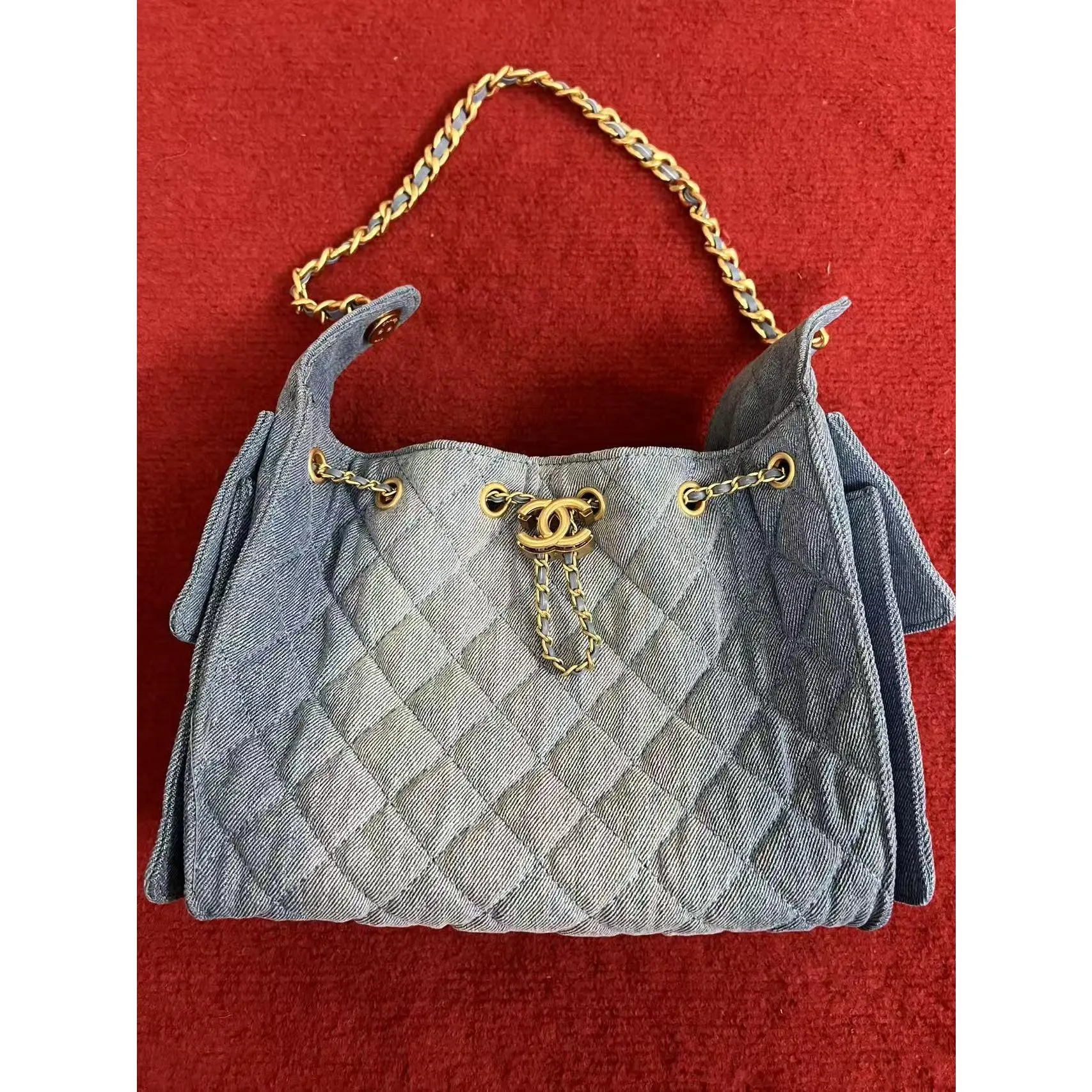 Pre-owned Denim Shoulder bags CHANEL Canvas Shoulder Bag