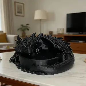 Sleeping Dragon Dice Tray Bowl, 3D Printed TTRPG Miniature Holder & Loot Storage, Epic Tabletop RPG Fantasy Accessory