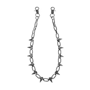 2026 New Model Alloy 12 Rivet Spiked Pant Chain Simple Style European and American Hip Hop Punk Jeans Chain Accessory jewelry men's