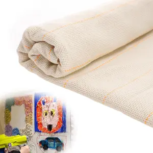 40" × 40" Large Overlocking Tufting Cloth with Marked Lines Primary Monk's Cloth Punch Needle Fabric for DIY Rug Punch Tufting Gun